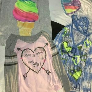 6 girls tops size 14 / 16.  Justice puffed Jacket